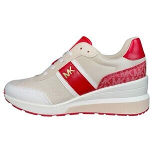 Michael Kors Mabel Wedge Sneaker Womans Size 11 Shoe Red White New